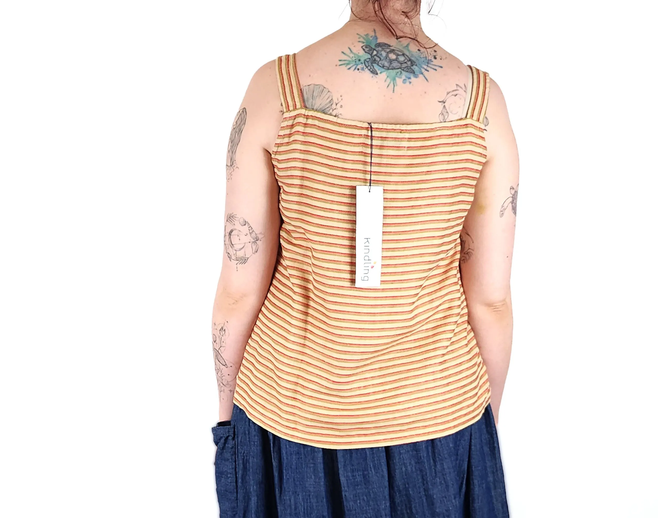 Kindling striped linen top size 12