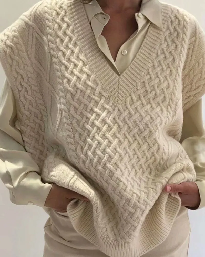 Knit V-neck Vest Sweaters Camis Tank Tops