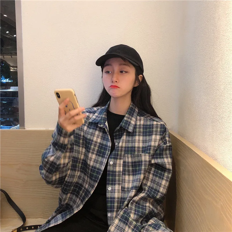 Korean plaid shirt KF81537