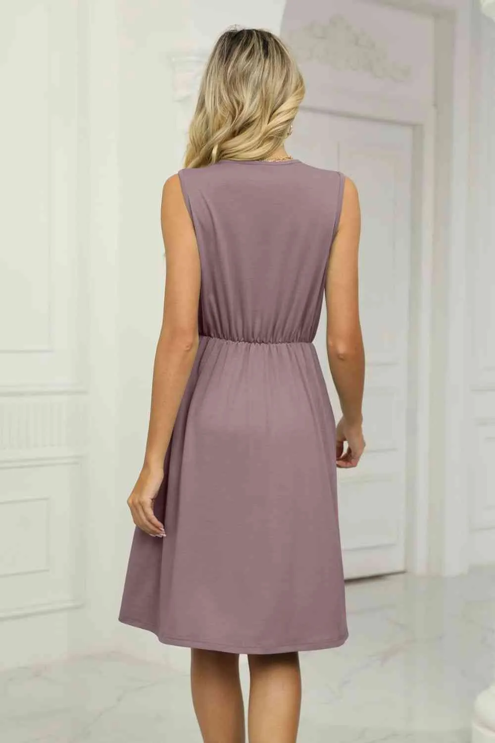 Layla Contrast V-Neck Sleeveless Dress -- Deal of the day!