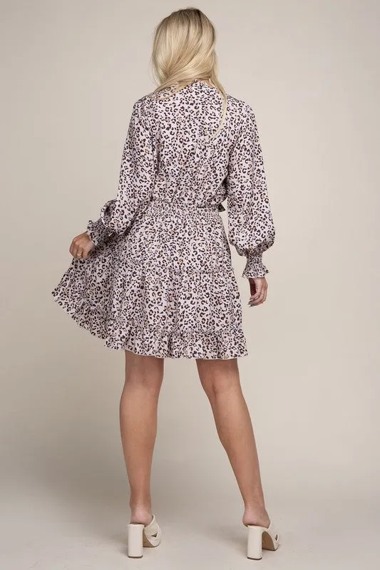 Leopard Print Ruffle Dress