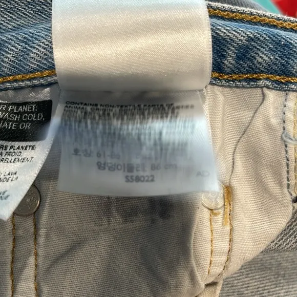 Levi’s 501 denim Buttonfly denim shorts. High-rise, intentionally, distressed.