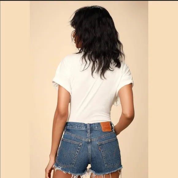 Levi’s 501 Mid-Rise Medium Wash Denim Cutoffs