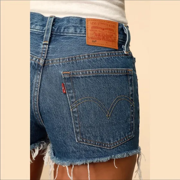 Levi’s 501 Mid-Rise Medium Wash Denim Cutoffs