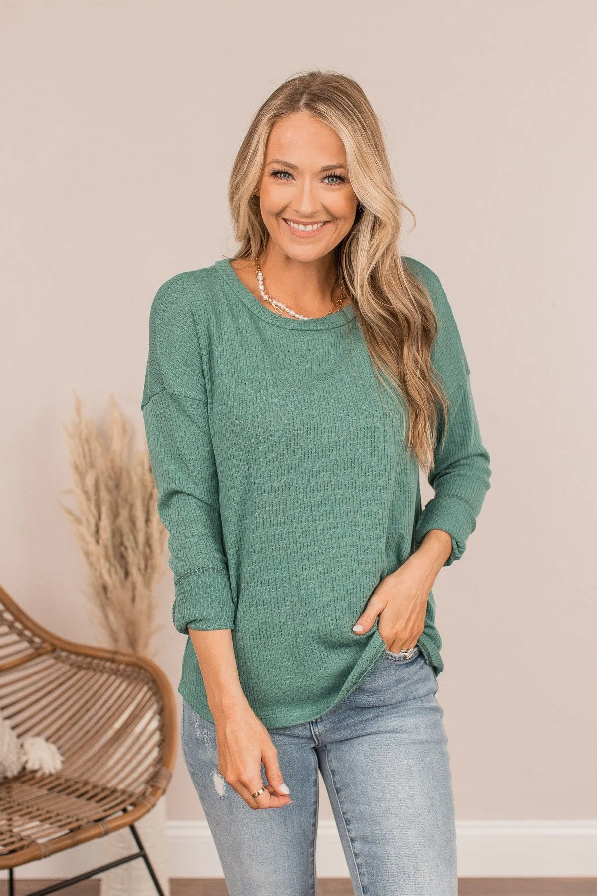 Light The Spark Long Sleeve Top- Green