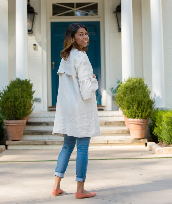 Lilly Jacket in Herringbone Linen