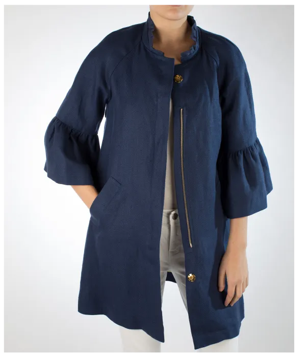 Lilly Jacket in Herringbone Linen