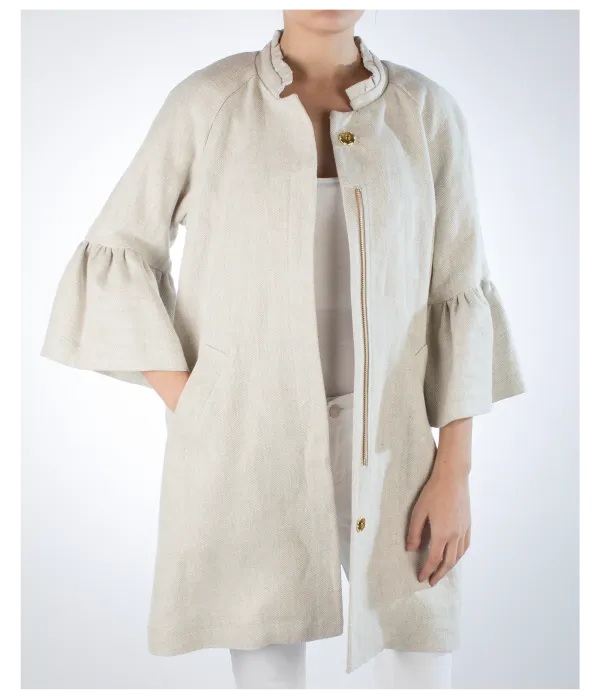 Lilly Jacket in Herringbone Linen