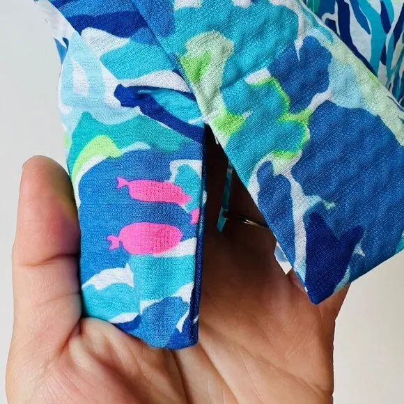 Lilly Pulitzer Mari gold skort in blue coral prints Size 00 L38