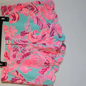 Lilly Pulitzer SZ12 Buttercup Shorts Lovebirds Pockets Pink/ Teal