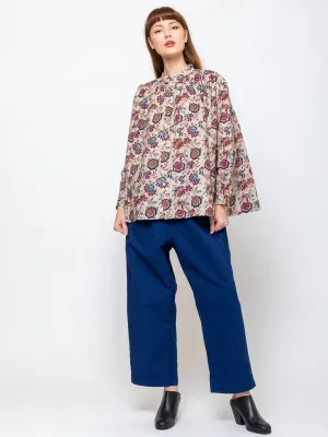 Linen Floral Shirt - Natural