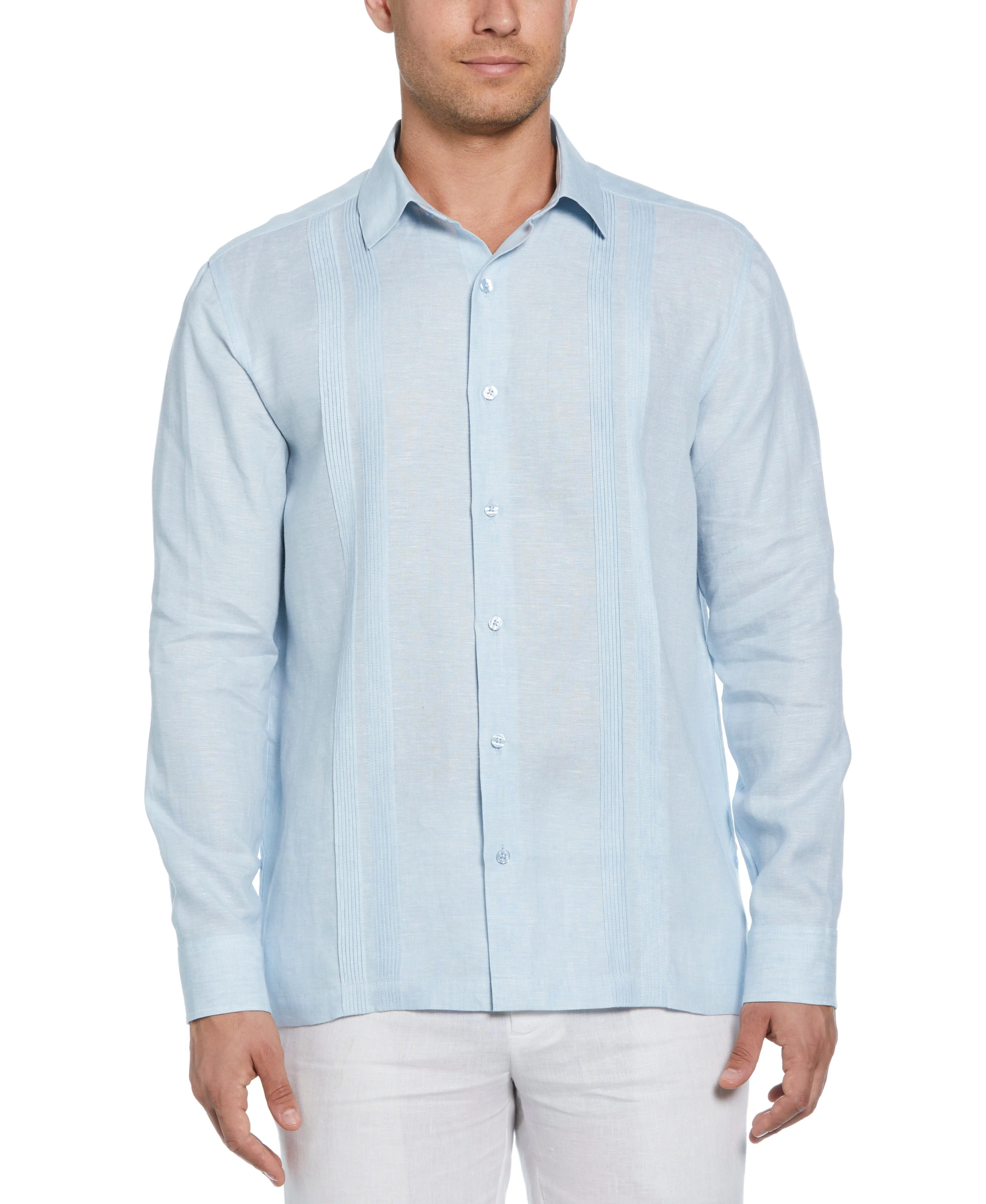 Linen Multi-Tuck Guayabera Shirt
