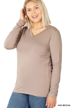 Long Sleeve V-Neck Tee Plus