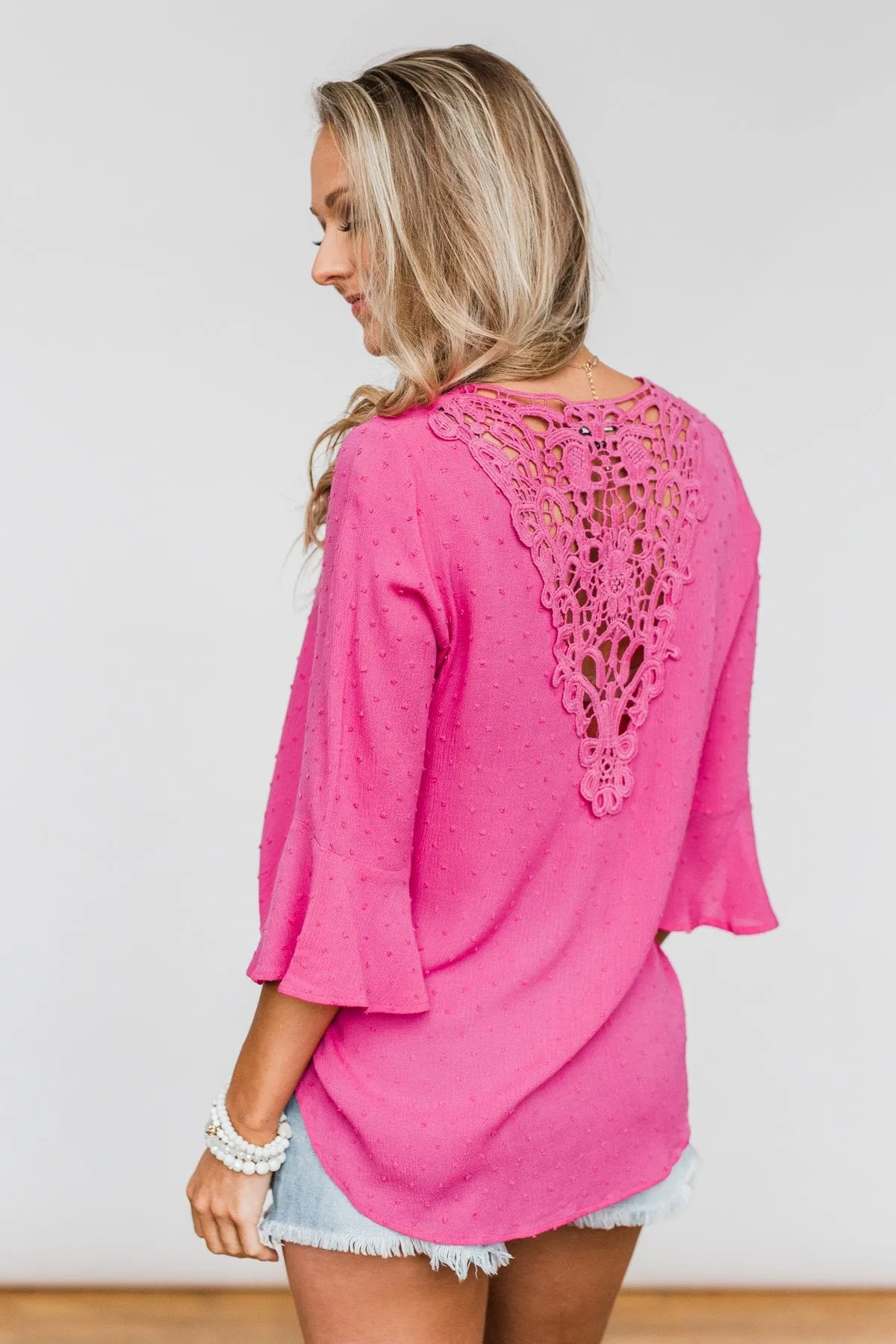 Lots Of Laughs V-Neck Wrap Top- Hot Pink
