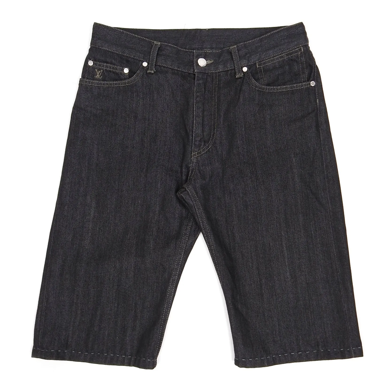 Louis Vuitton Black Denim Shorts Size 30