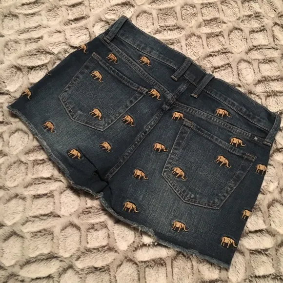 Lucky Malibu Elephant Embroidered Shorts