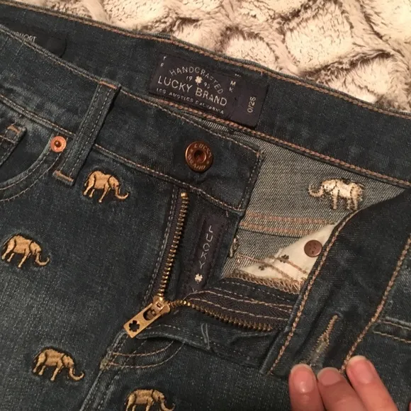 Lucky Malibu Elephant Embroidered Shorts
