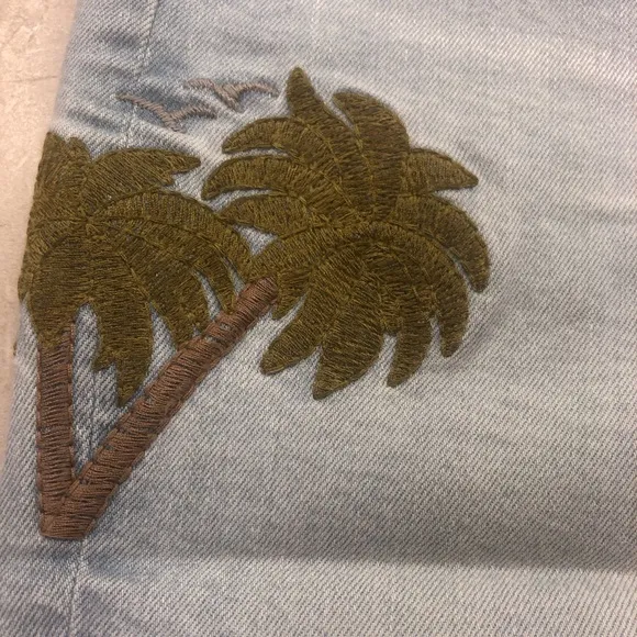 Madewell High Rise Embroidered Denim Shorts- Size 32