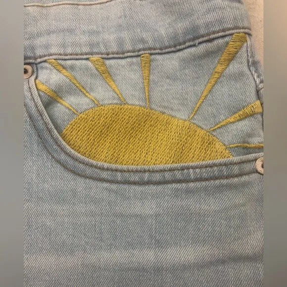 Madewell High Rise Embroidered Denim Shorts- Size 32