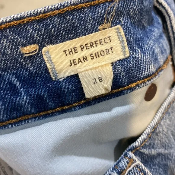 MADEWELL The Perfect Jean Shorts hi rise stretch denim sz28