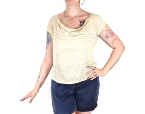 Maiocchi beige striped linen top size 12