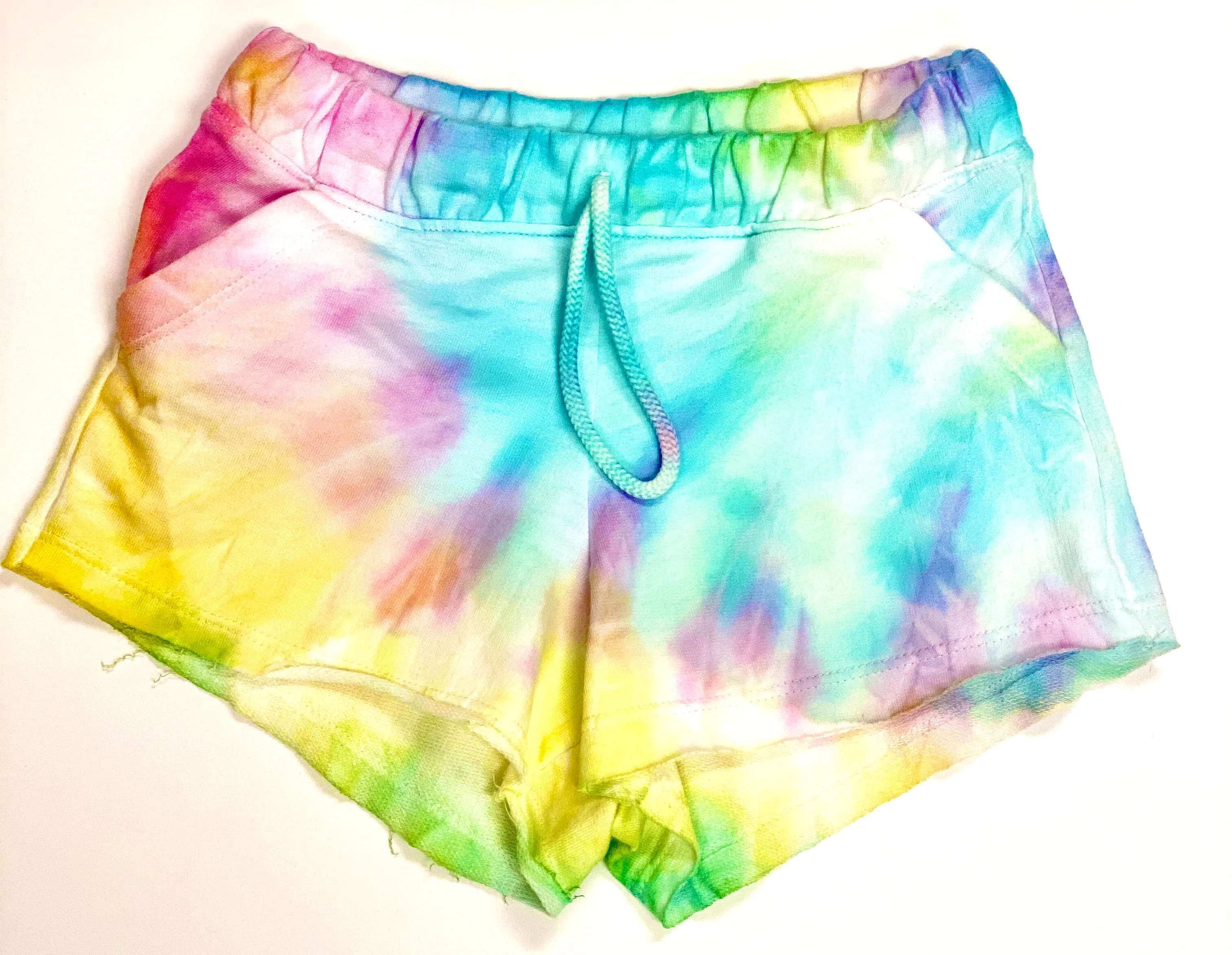 Malibu Sugar Pastel Rainbow Tie Dye Shorts