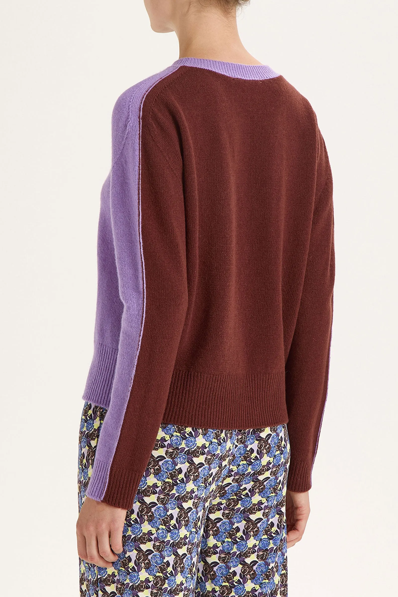 Maliparmi Cashmere Wool Sweater Purple and Brown