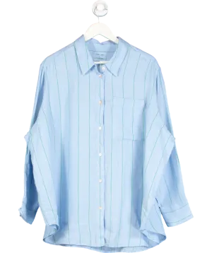 M&S Blue Striped Pure Linen Shirt UK 20