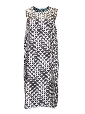 Max Mara Women's Pink Venaco Sleeveless Printed Silk Shift Dress Size 12 NWT
