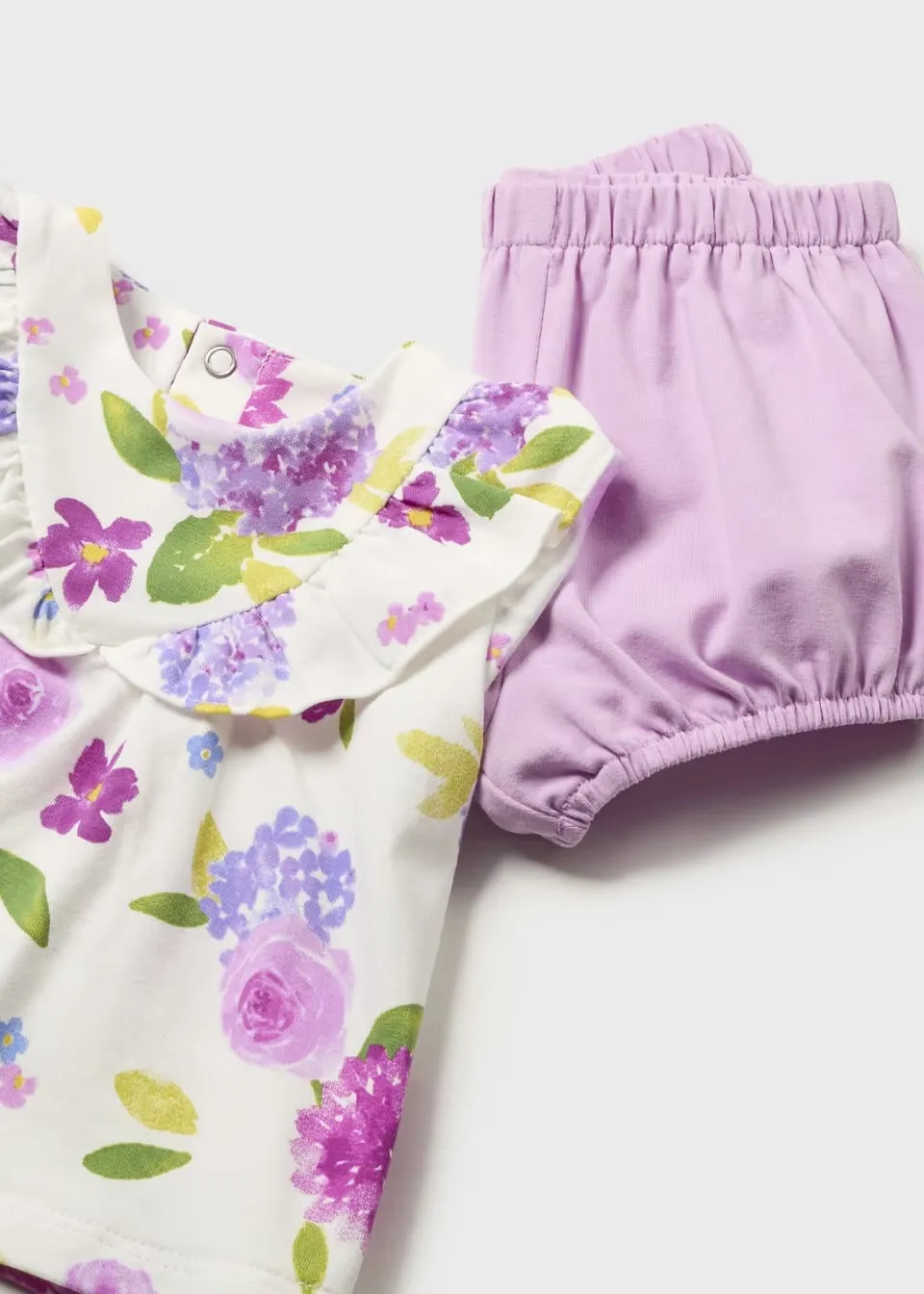 Mayoral Baby Girls Shorts Set 1610 Floral Top Mauve