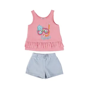 MAYORAL - Splash Top & Short Set - Denim