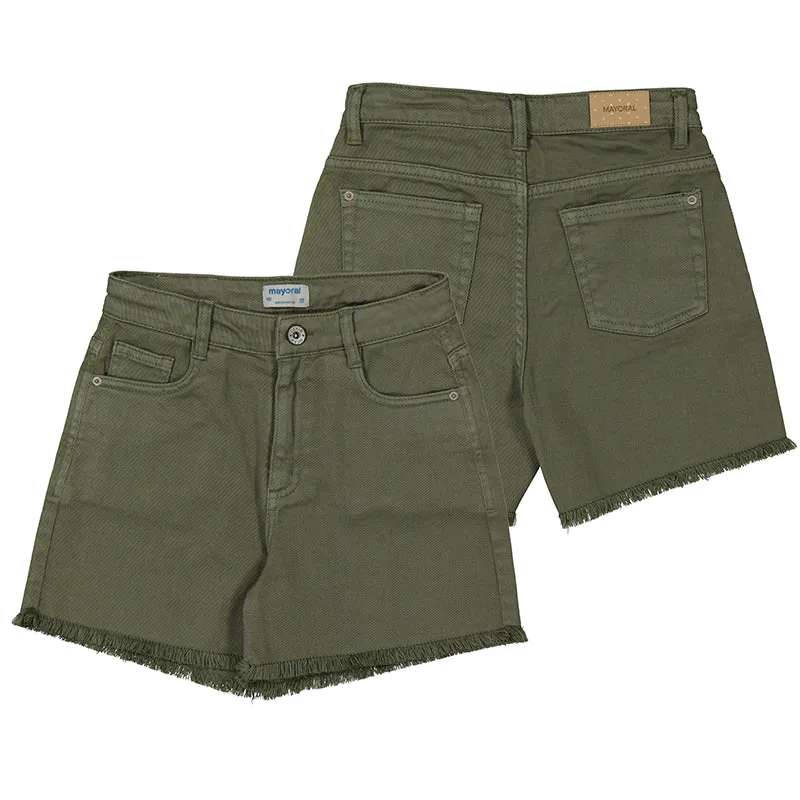Mayoral Youth Girls Twill Shorts - Bayleaf