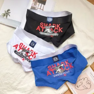 Men's Cotton Underwear Boxer Shorts: Shark Attack (3 pieces)