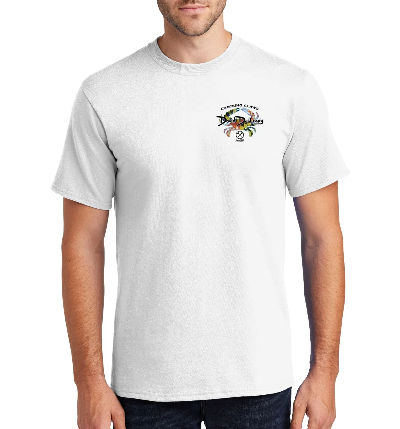 Men's Maryland Blue Crab Short Sleeve White Cotton T-Shirt