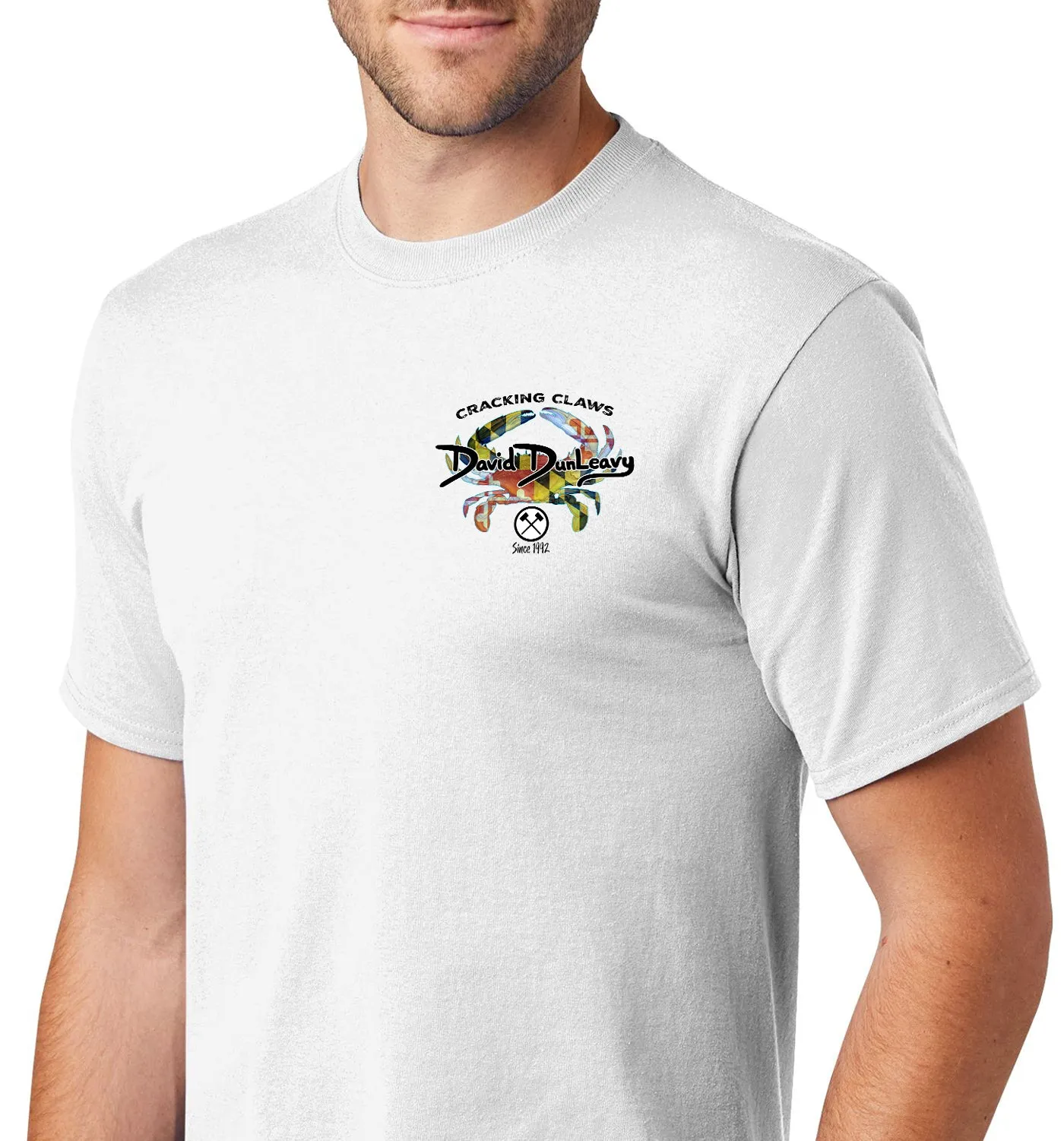 Men's Maryland Blue Crab Short Sleeve White Cotton T-Shirt