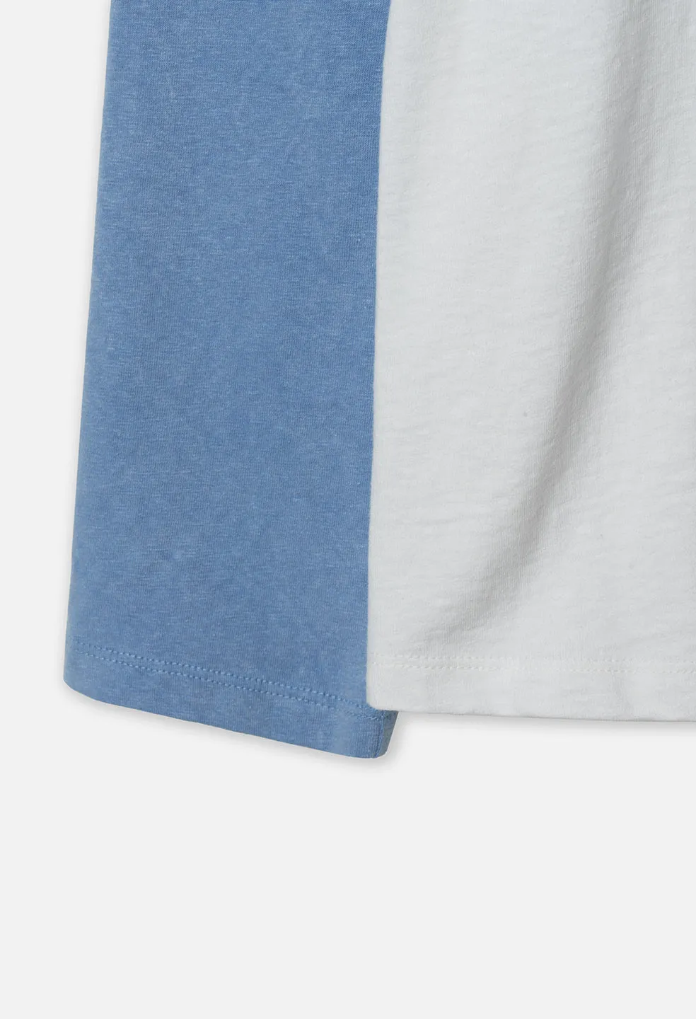 Mineral Wash Baseball Tee / White x Capri