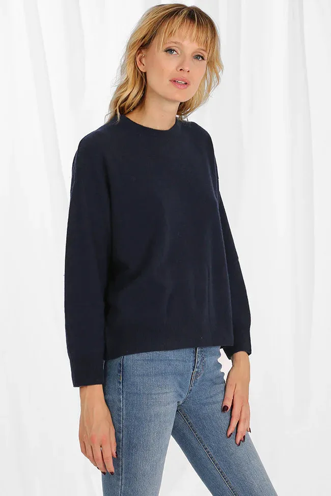 Minnie Rose Cashmere Shrunken Crew Sweater