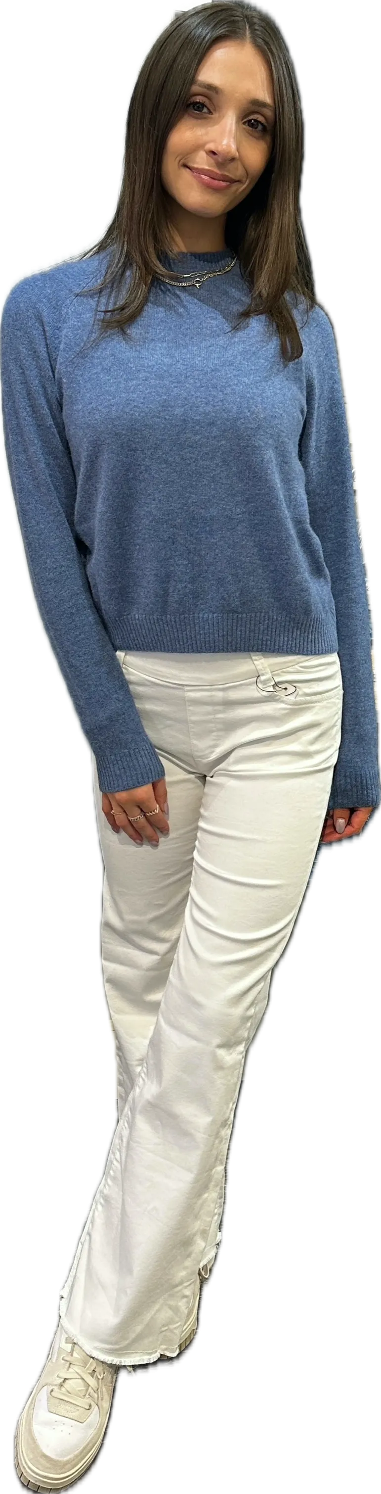 Minnie Rose Cashmere Shrunken Crew Sweater