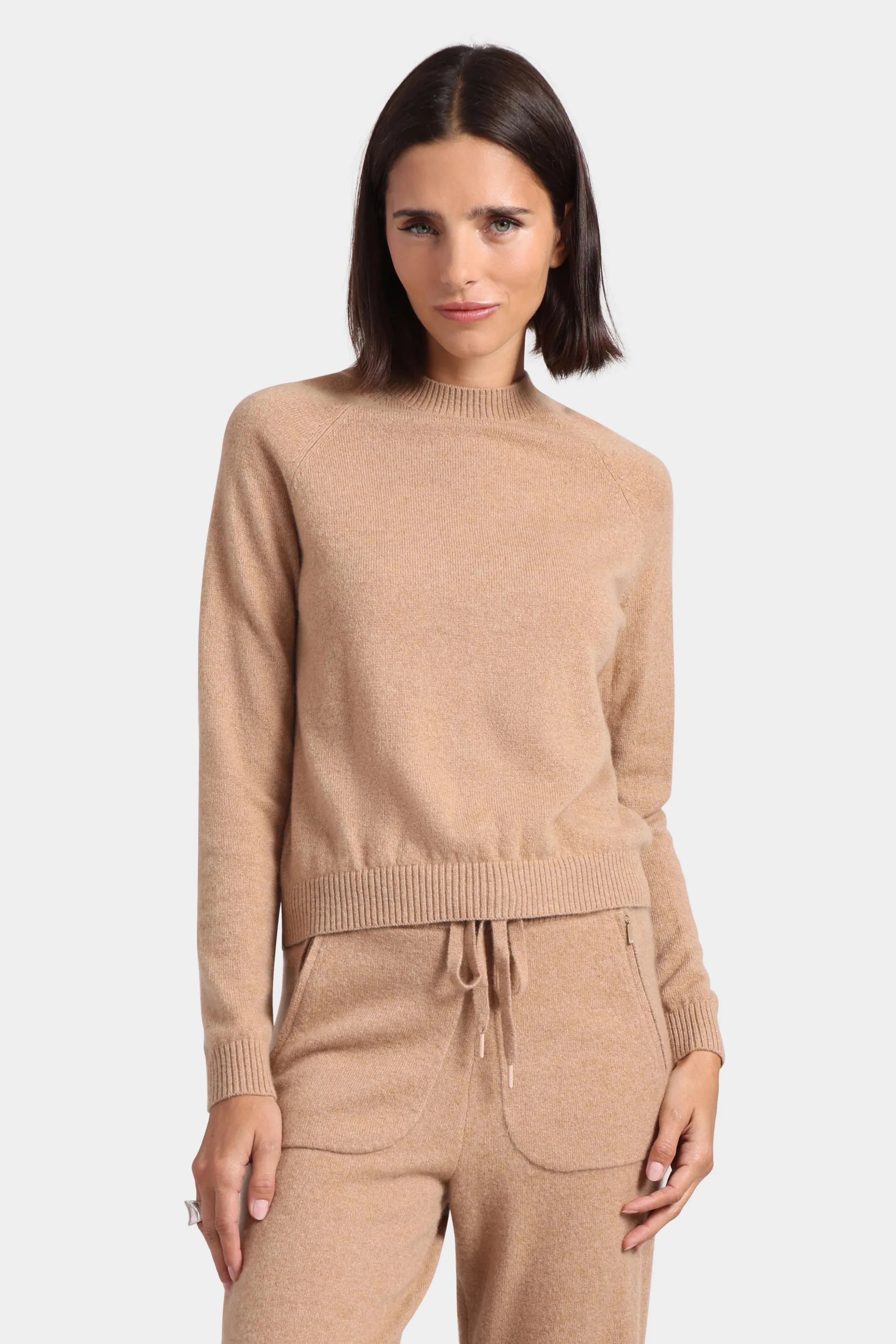 Minnie Rose Cashmere Shrunken Crew Sweater