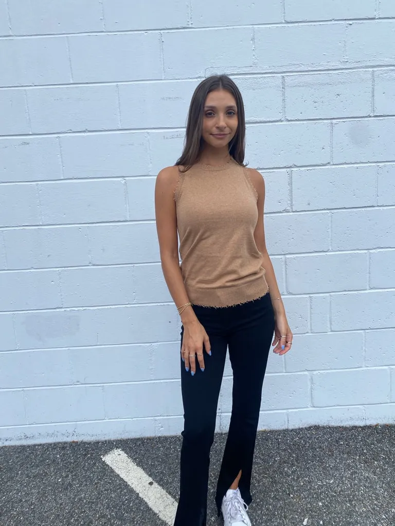 Minnie Rose Cotton Frayed Tank