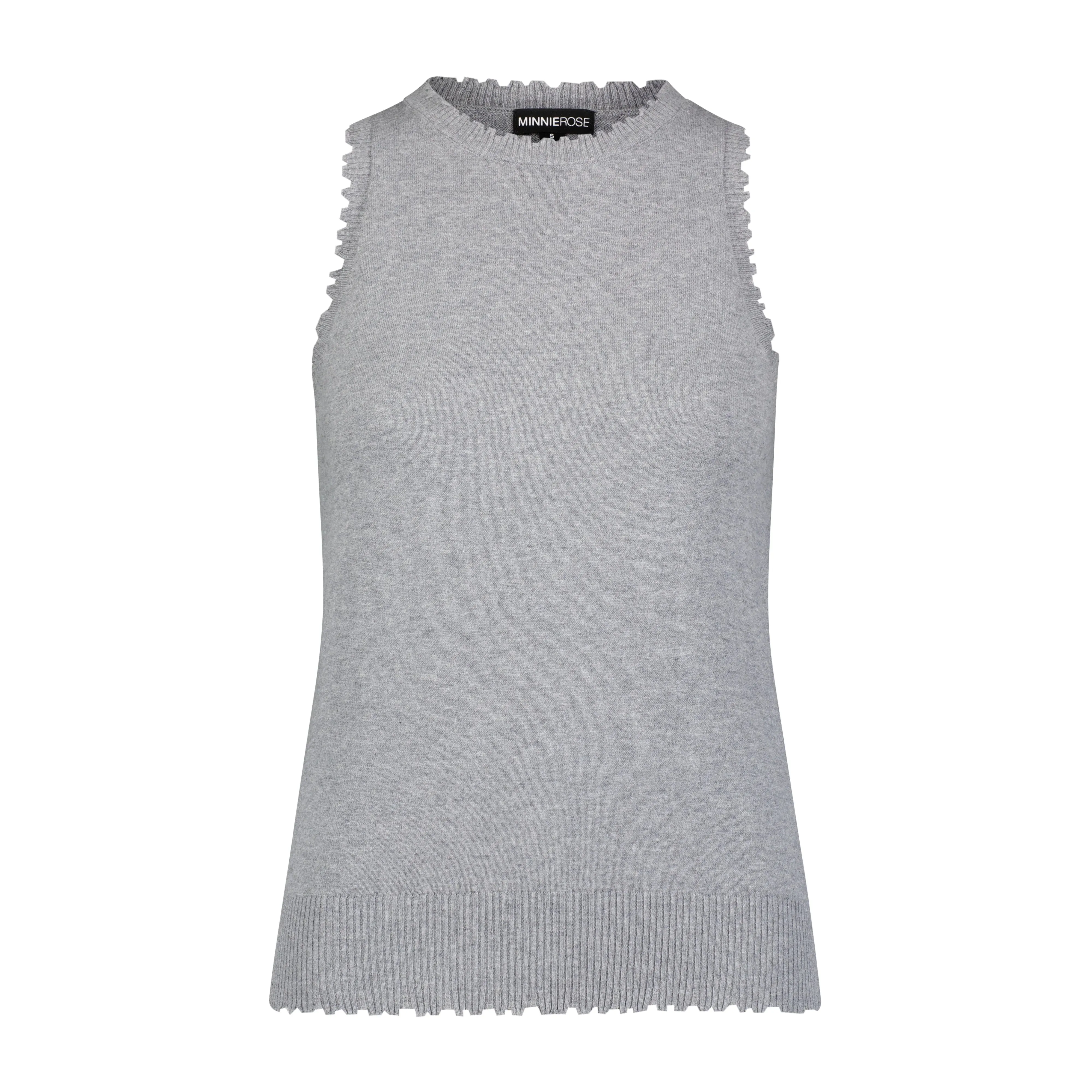 Minnie Rose Cotton Frayed Tank