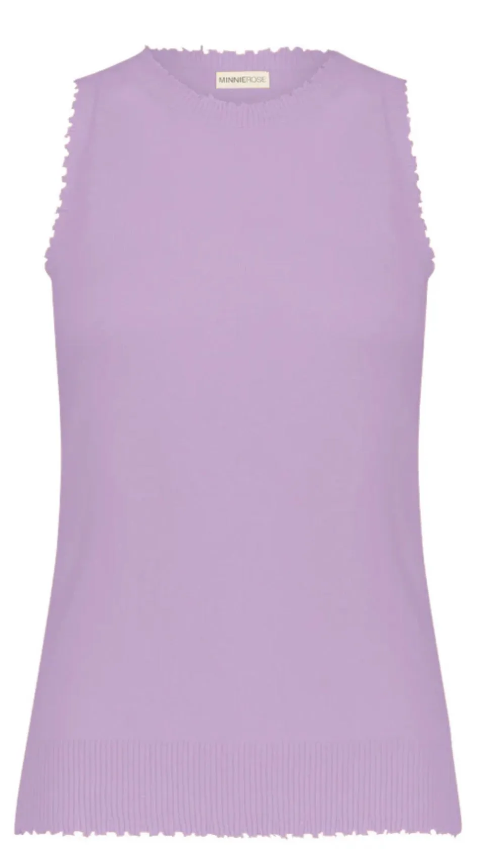 Minnie Rose Cotton Frayed Tank