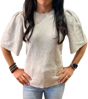 Minnie Rose Sequin Flared Top