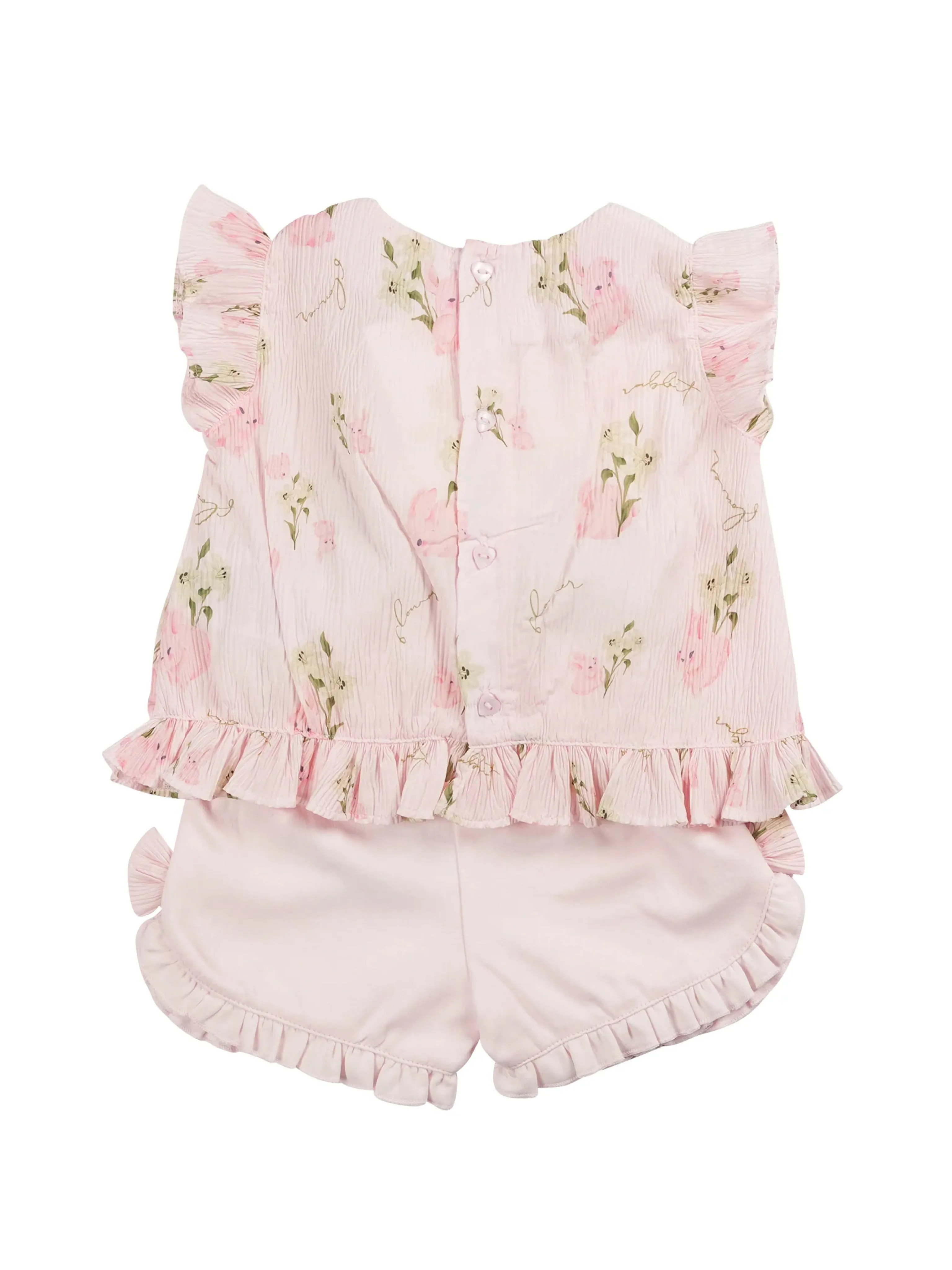 Mintini Baby pink floral short set