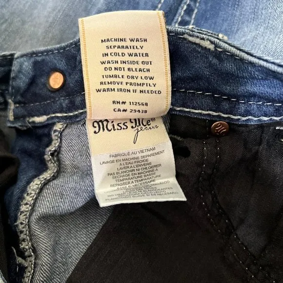 Miss Me Blue Denim Ankle Skinny Jeans Size 29 Style JP8715AK