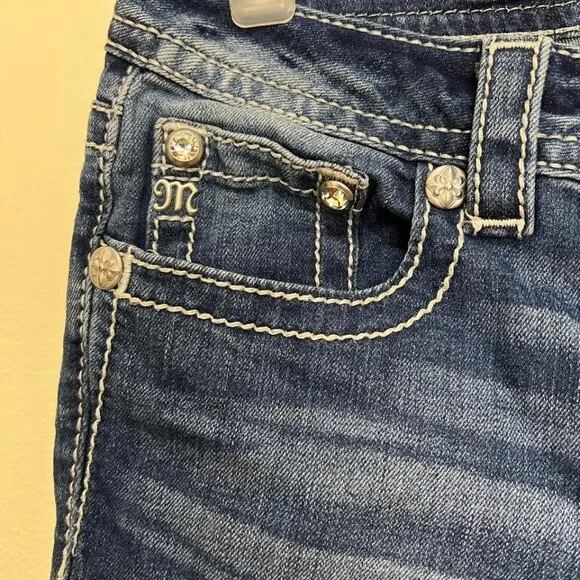 Miss Me Blue Denim Ankle Skinny Jeans Size 29 Style JP8715AK