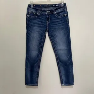 Miss Me Blue Denim Ankle Skinny Jeans Size 29 Style JP8715AK