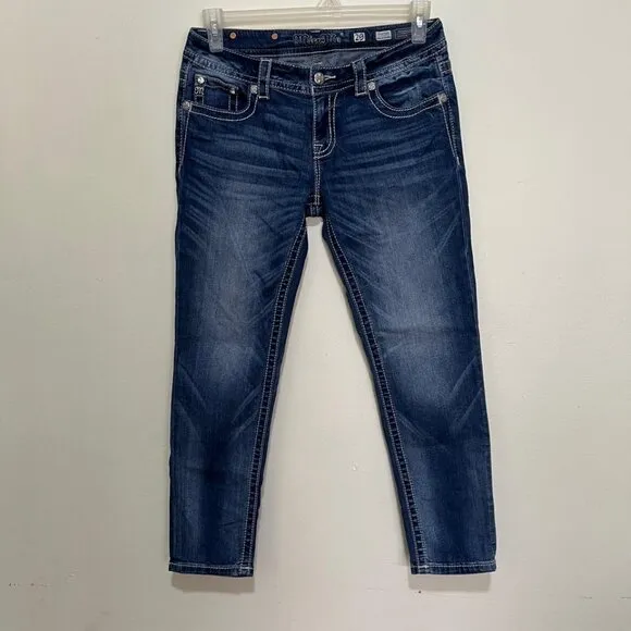 Miss Me Blue Denim Ankle Skinny Jeans Size 29 Style JP8715AK