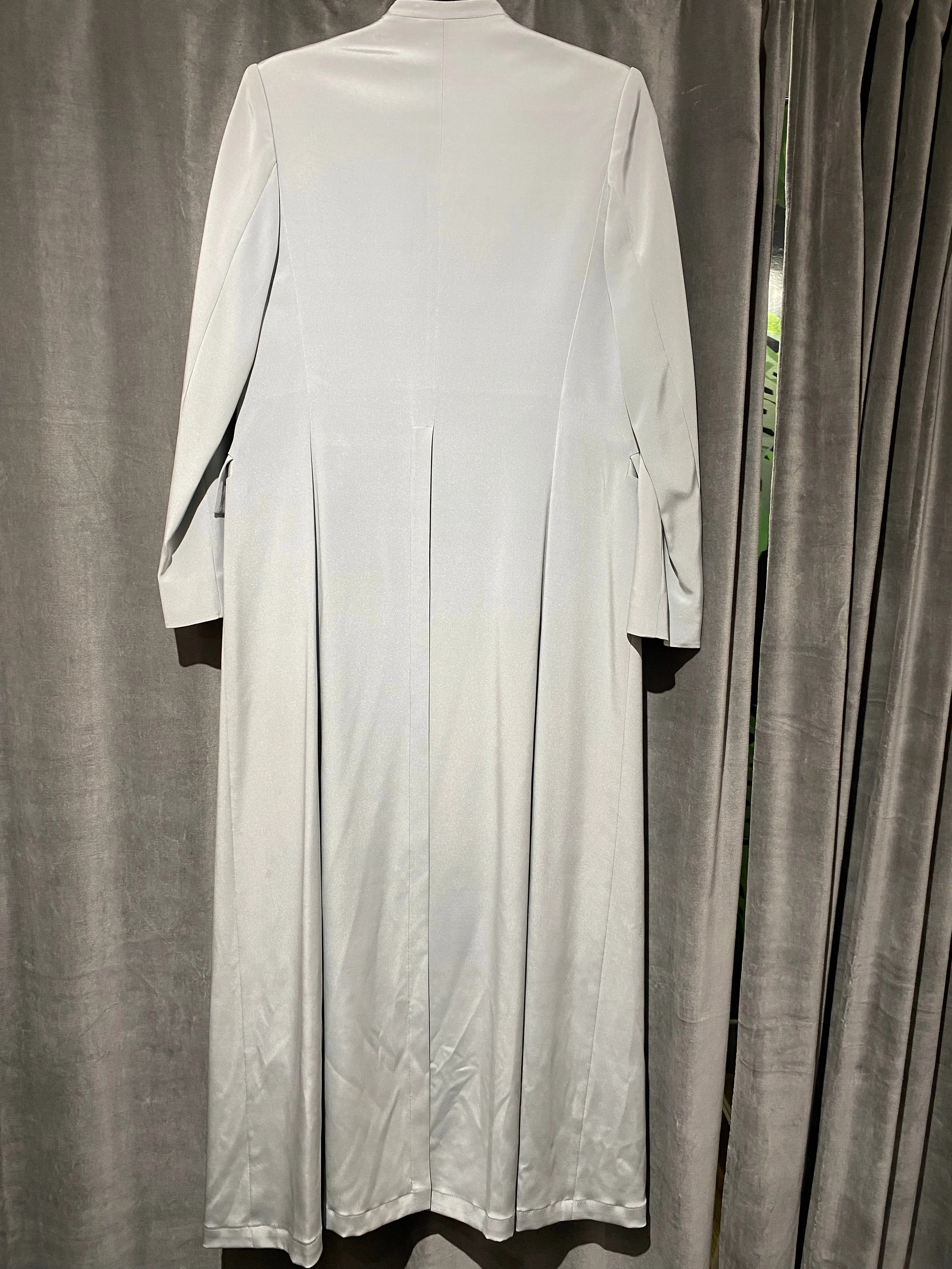 Morgane Lefay Light Blue Chiffon Shift Dress with Overcoat