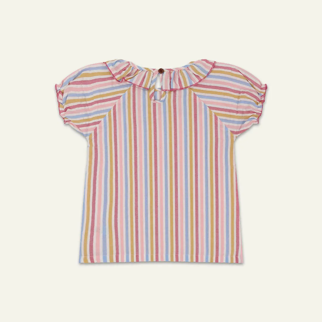 Multicoloured Stripe Print Top
